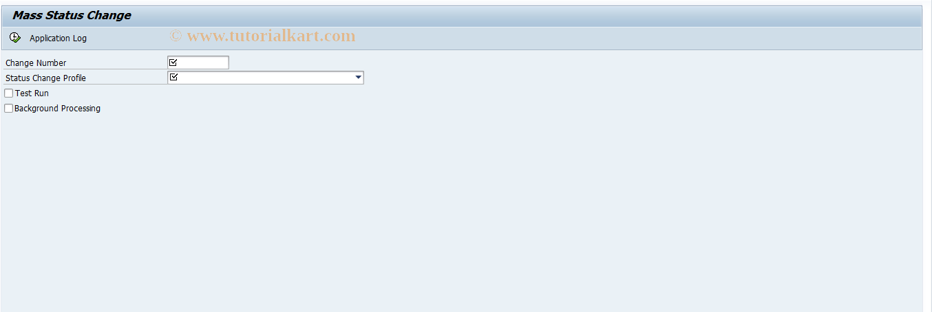 SAP TCode RMSTAT - Mass Status Change