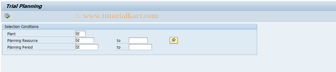 SAP TCode RMXTPLAN03 - Display Trial Planning