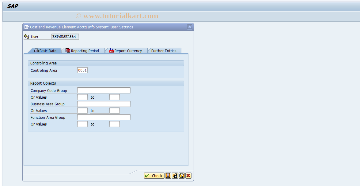 SAP TCode RPA0 - Info.Sys. Record Ledger: Presettings