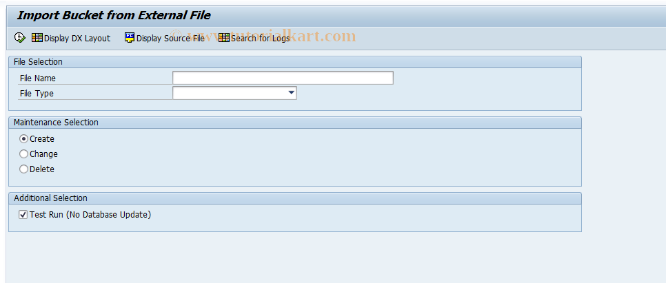 SAP TCode RPM_DX_BUCKET - Import Item from External File