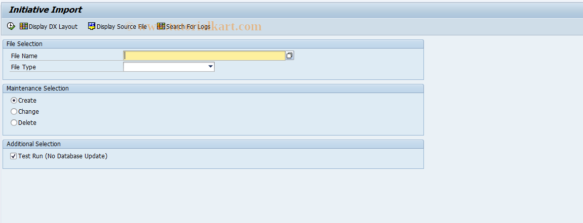 SAP TCode RPM_DX_INITIATIVE - Import Initiative from External File