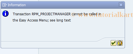 SAP TCode RPM_PROJECTMANAGER - Authorization for Project Manager