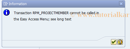 SAP TCode RPM_PROJECTMEMBER - Authorization for Project Member