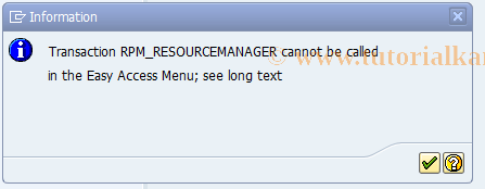 SAP TCode RPM_RESOURCEMANAGER - Authorization for Resource Manager
