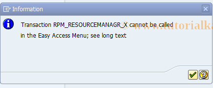 SAP TCode RPM_RESOURCEMANAGR_X - Authorization for Resource Manager