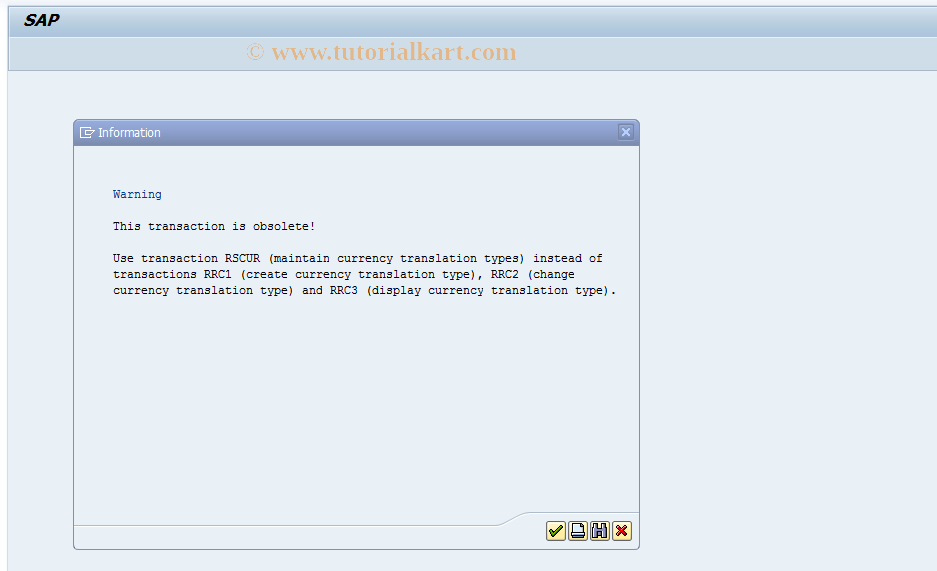 SAP TCode RRC1 - Create Currency Translation Type