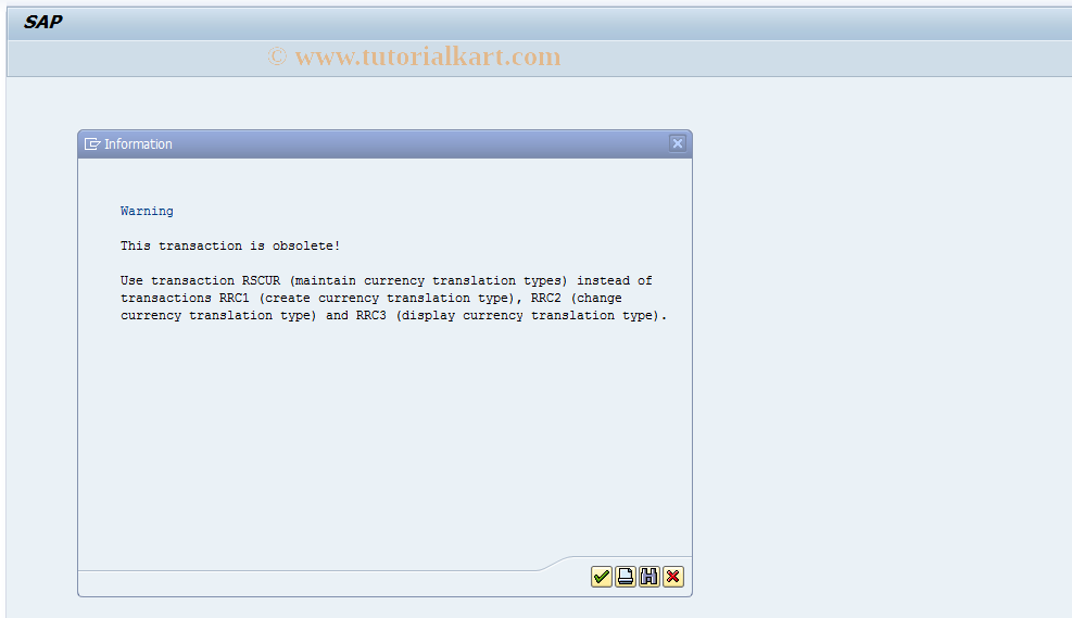 SAP TCode RRC2 - Edit Currency Conversion Type