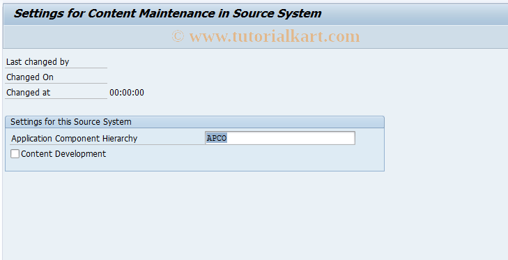 SAP TCode RSA0 - Content Settings Maintenance