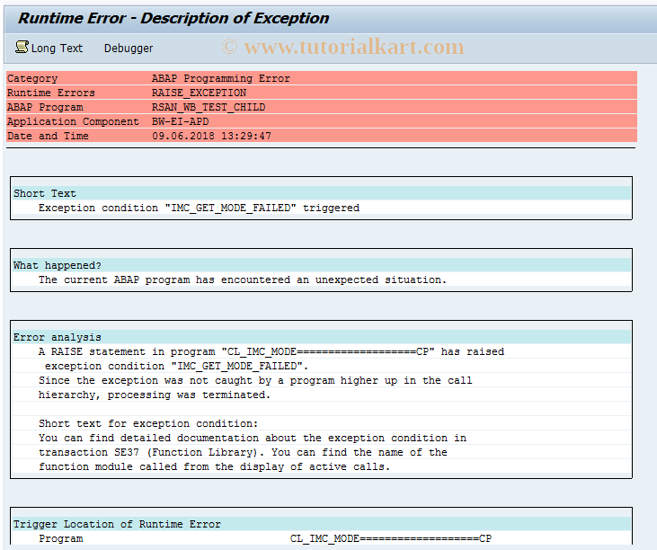 SAP TCode RSAN_WB_TST - Analysis Process - Display Data