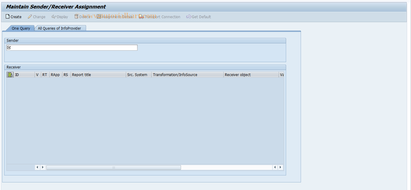 SAP TCode RSBBS - Maintaining BW Sender-Receiver