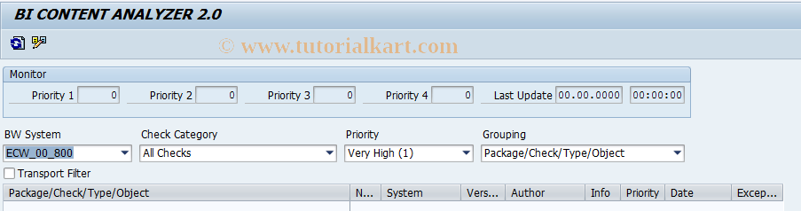 SAP TCode RSCONANA - BI Content Analyser