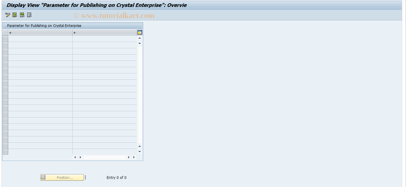 SAP TCode RSCR_MAINT_PUBLISH - Maintenance of Publishing Variables CR/CE