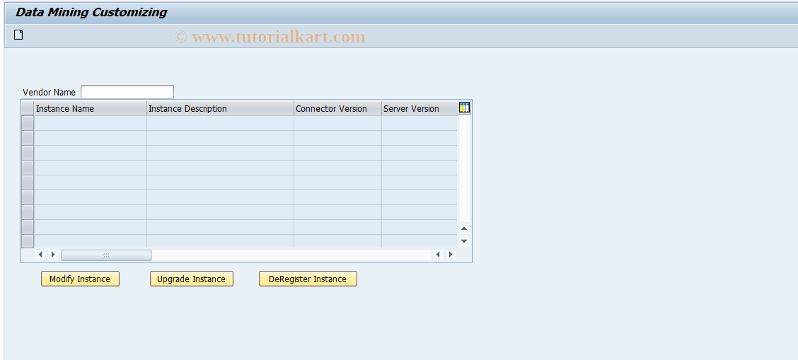 SAP TCode RSDMCUS - Data Mining Customising