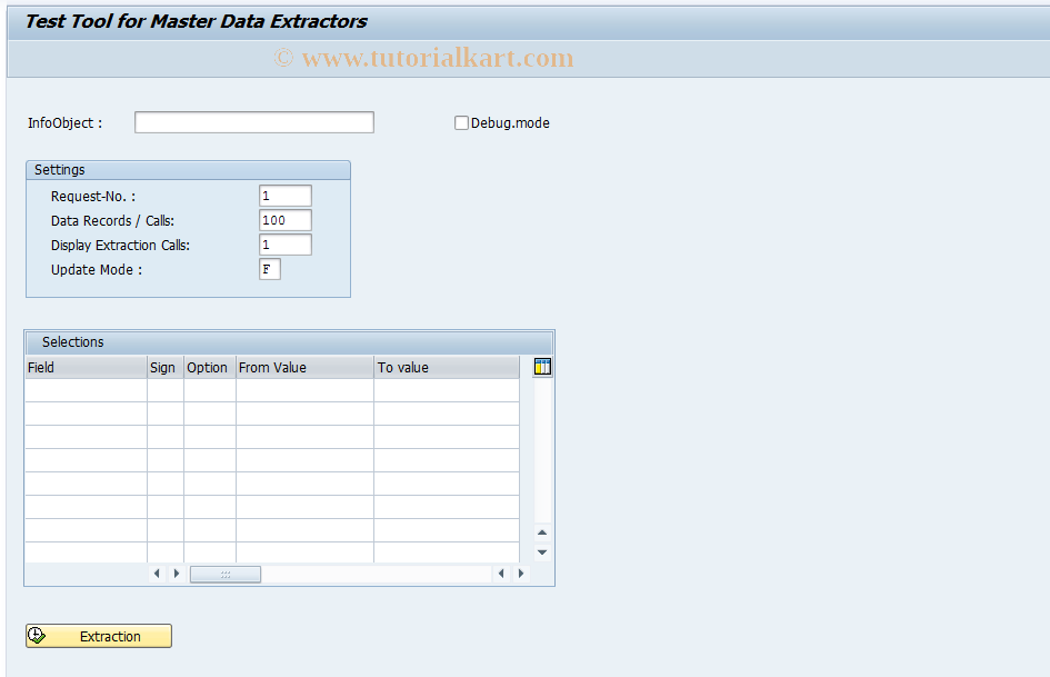 SAP TCode RSMD - Extractor Checker