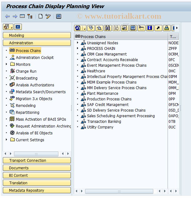 SAP TCode RSMON - Administration - DW Workbench