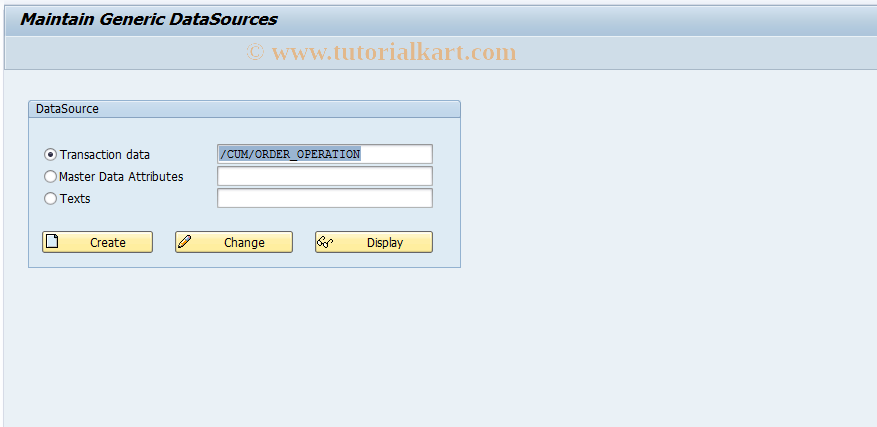 SAP TCode RSO2 - Oltp Metadata Repository