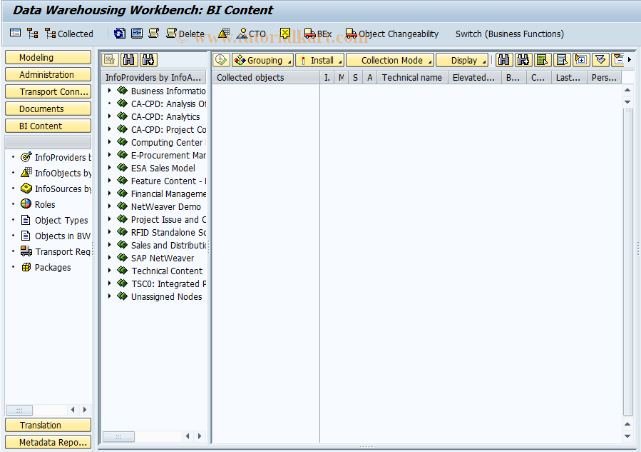 SAP TCode RSOR - BW Metadata Repository