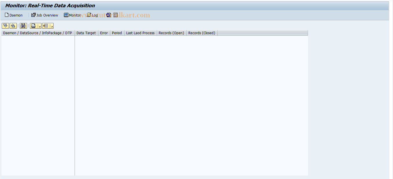 SAP TCode RSRDA - Real-Time Data Acquisition Monitor