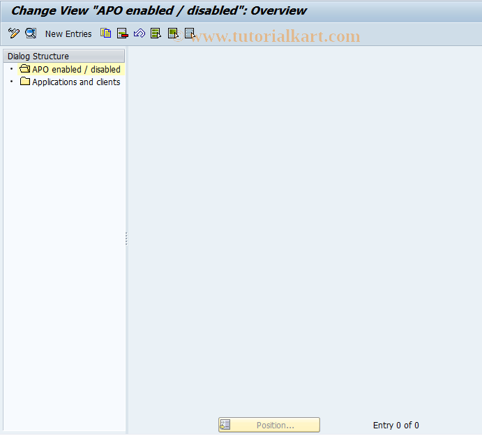 SAP TCode RSSCM_APPL - Application settings SCM4.0 and BW