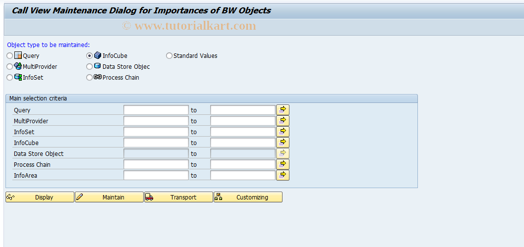 SAP TCode RSTCIMP - Importance of BW Object