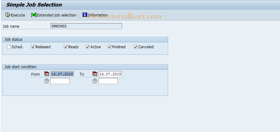 SAP TCode RSWEWWDHSHOW - Display Work Item Deadline Monitorng