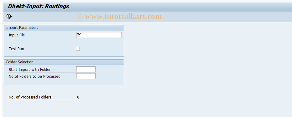 SAP TCode RTGDI - Direct input for routings