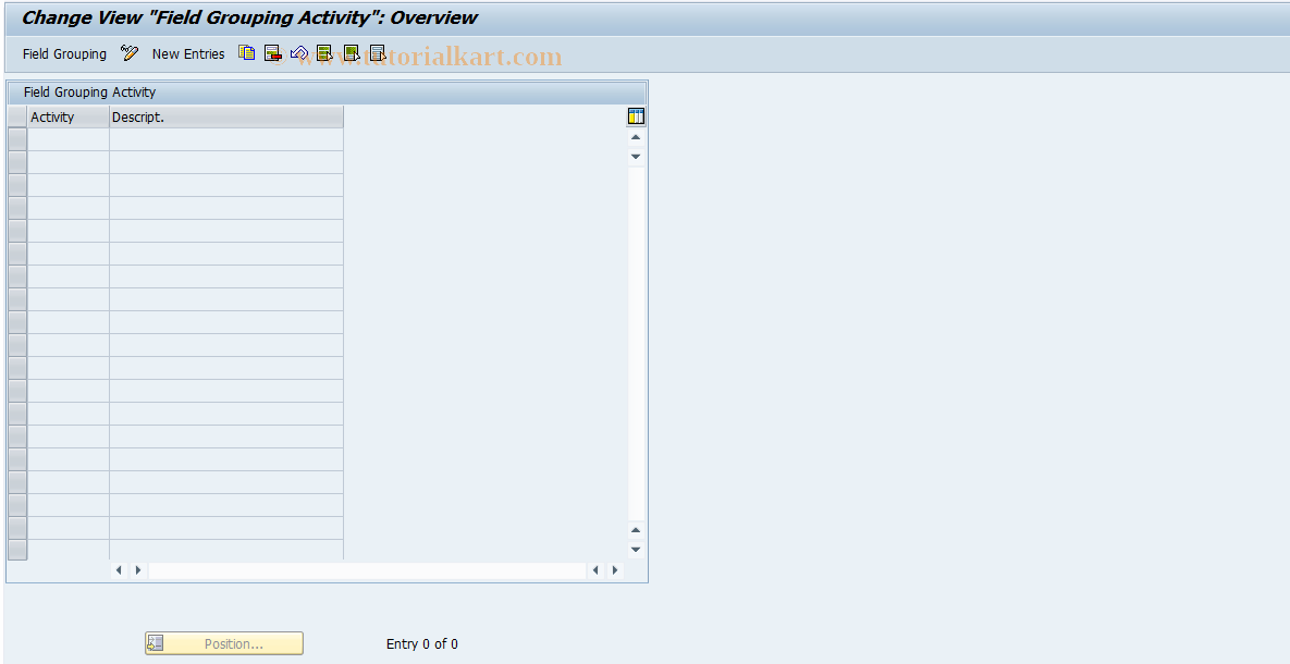 SAP TCode RTPB15 - RPUS Field Mod: Activity Category