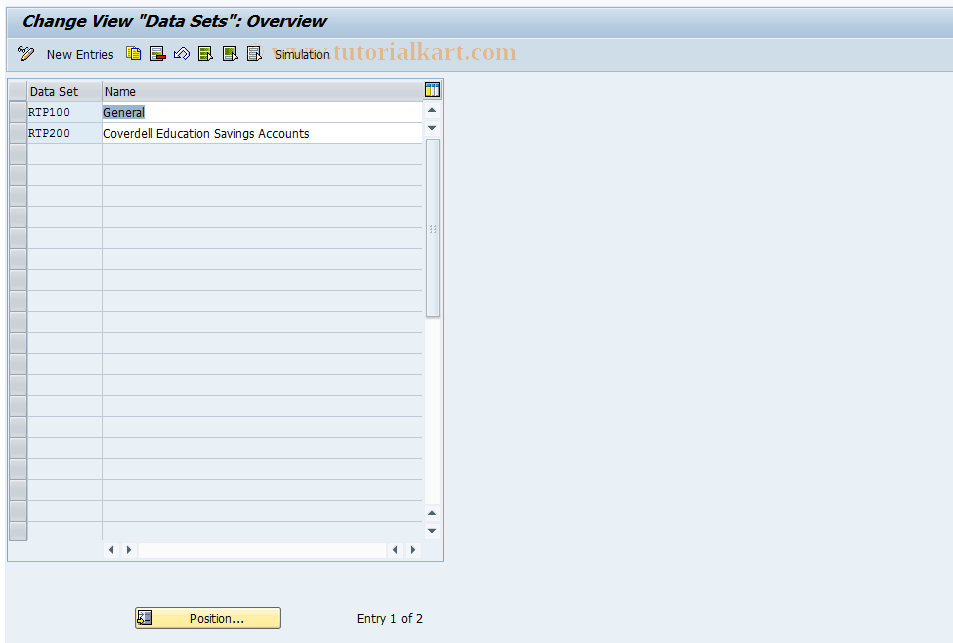 SAP TCode RTPB16 - Create data set for retirement plan