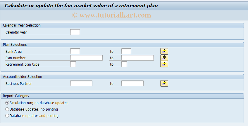 SAP TCode RTP_US_R5 - Calculate fair market value