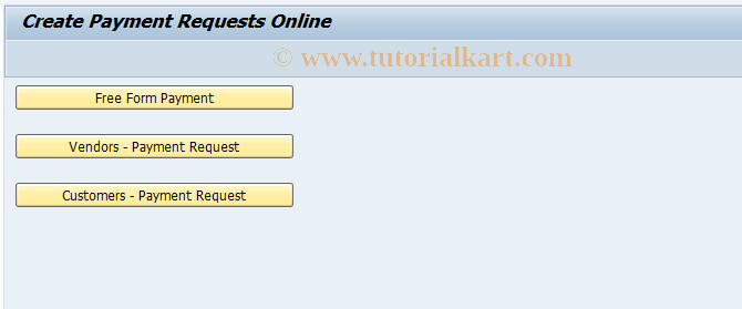 SAP TCode RVND - Create Payment Requests Online