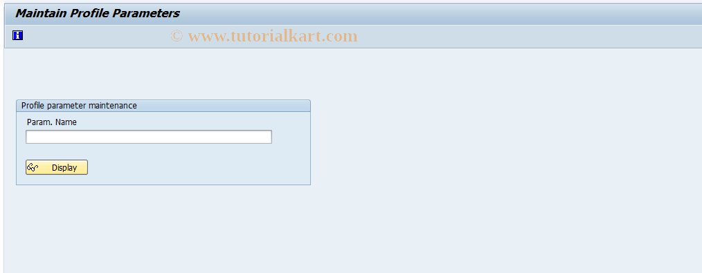 SAP TCode RZ11 - Profile Parameter Maintenance