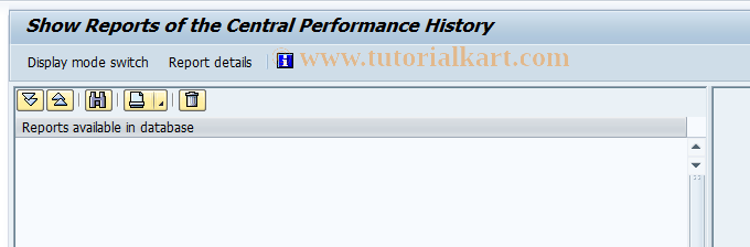 SAP TCode RZ23 - Central perfomance history reports