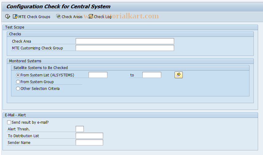 SAP TCode RZ50 - Central Monitoring Config. Checks