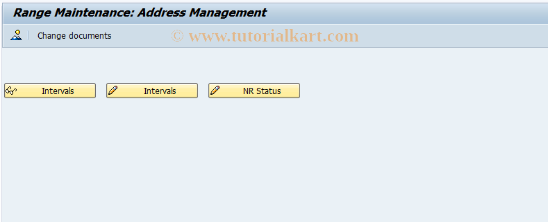 SAP TCode SA01 - Number range maintenance: ADRNR