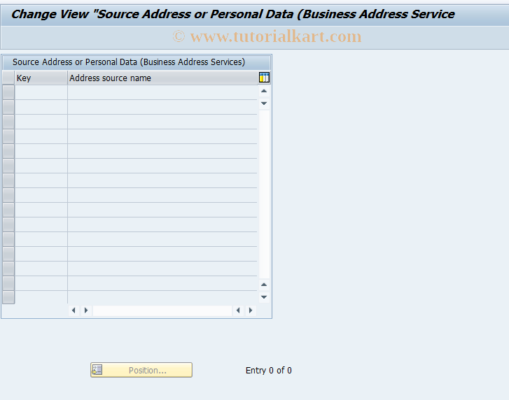 SAP TCode SA06 - Address or personal data source