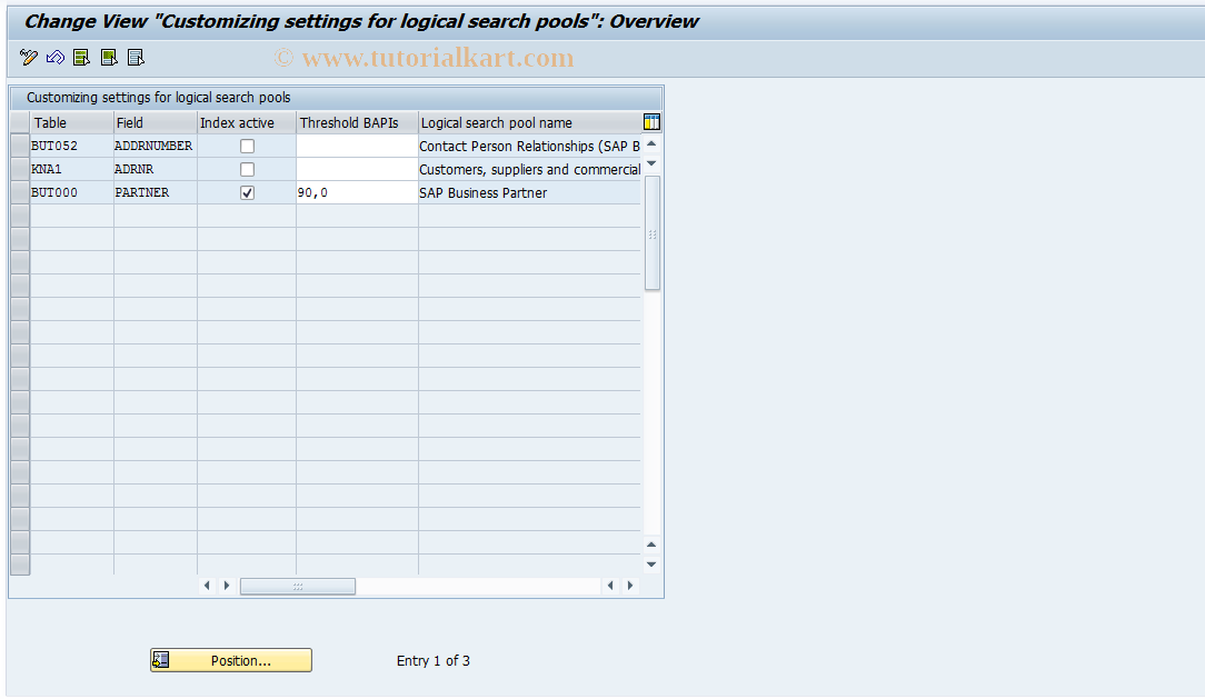 SAP TCode SA17 - Index pools for duplicate check