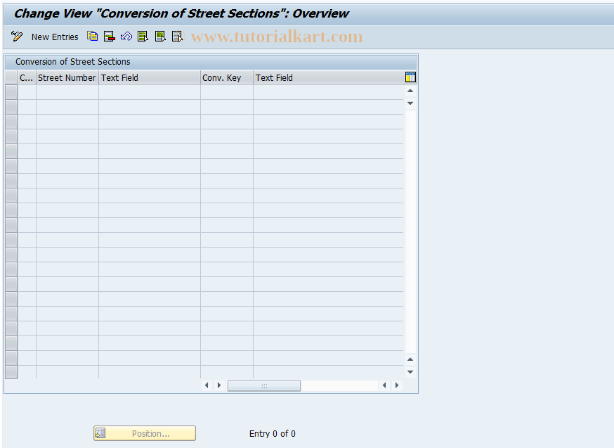 SAP TCode SA20 - Conversion of Street Sections