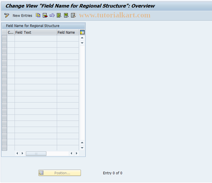 SAP TCode SA21 - Customizing Regional Structure (BAS)