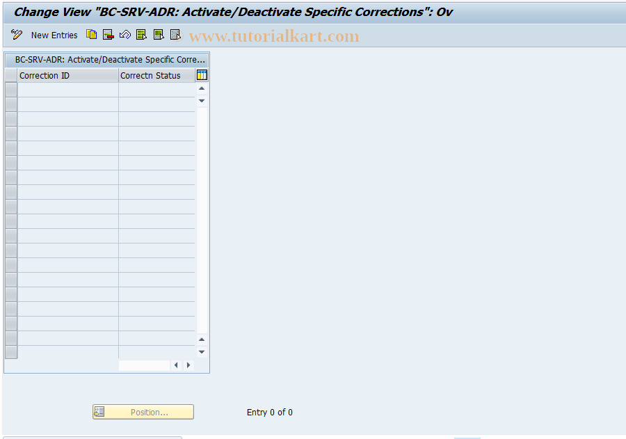 SAP TCode SA22 - Deactivate Specific Corrections