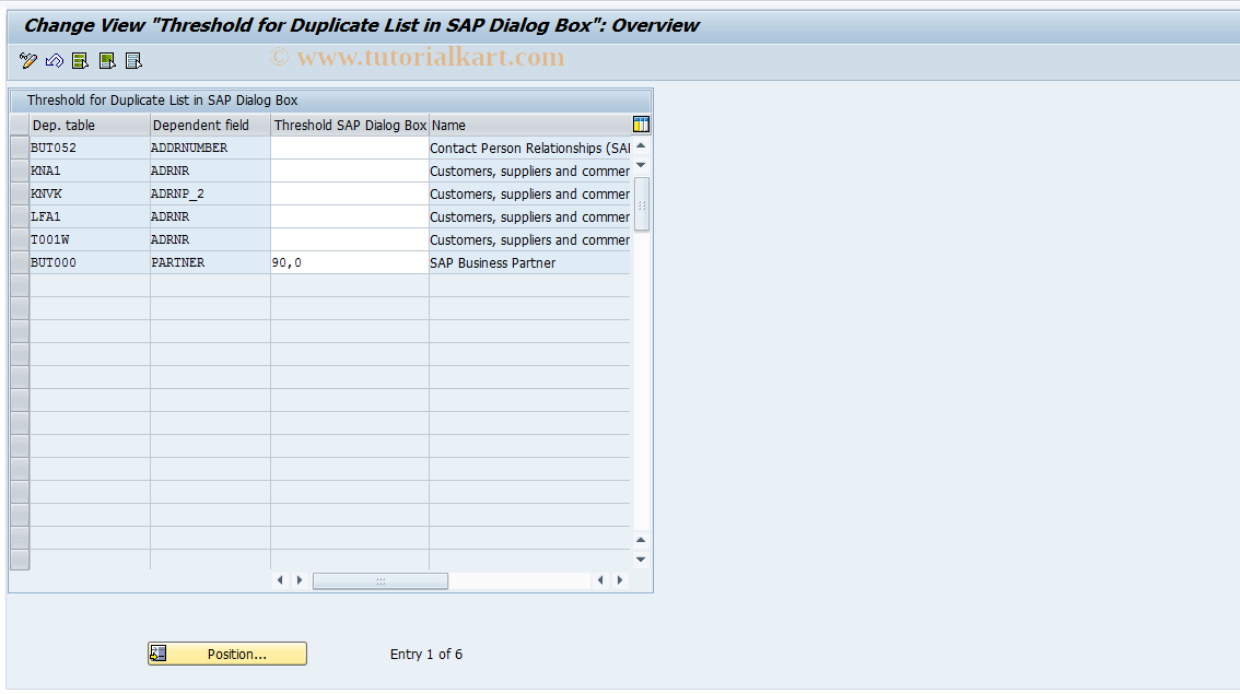 SAP TCode SA24 - Limit for Duplicate List