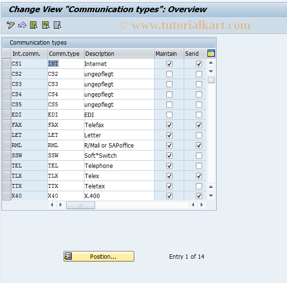 SAP TCode SADC - (Obsolete) Communication Types