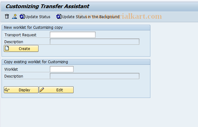 SAP TCode SADJ - Customizing Transfer Assistant