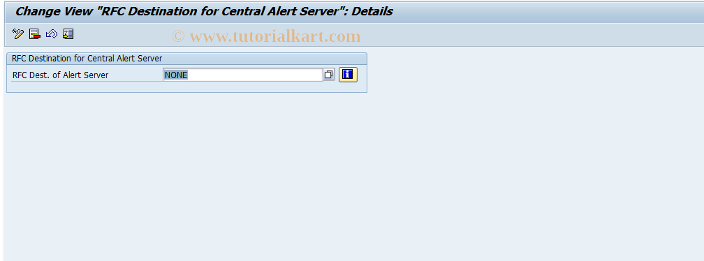 SAP TCode SALRT1 - Maintain RFC Dest. for Alert Server
