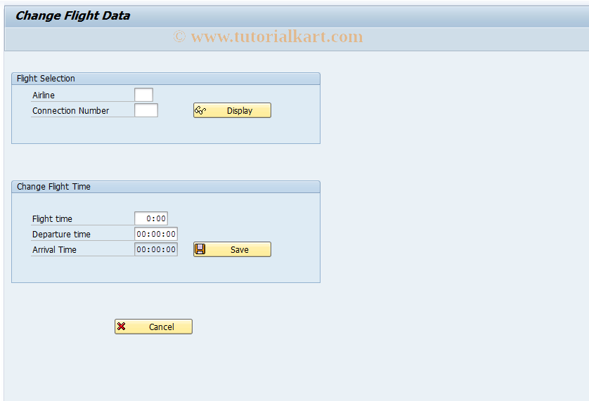 SAP TCode SAPBC405CAL - Define Flight Connections