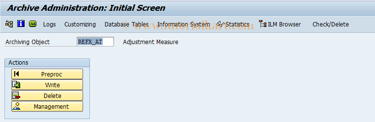 SAP TCode SARA - Archive Administration