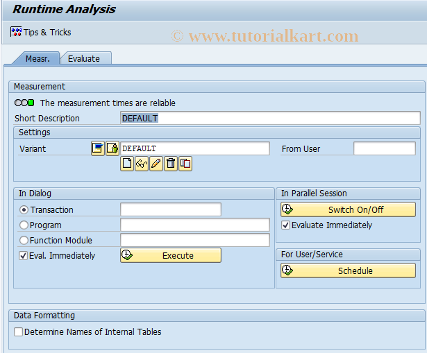 SAP TCode SAT - ABAP Trace