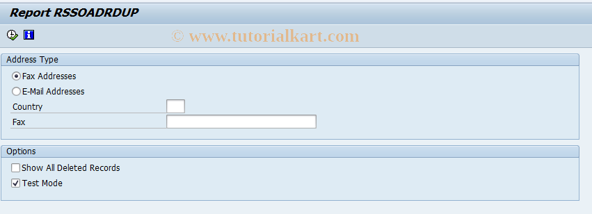 SAP TCode SBCS_ADRDUP - BCS: Delete Duplicate Addresses