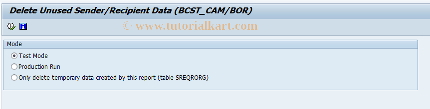 SAP TCode SBCS_IFREC - BCS: Delete BCST_CAM/BCST_BOR
