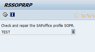 SAP TCode SBCS_PRRP - BCS: Repair SAPoffice Profile