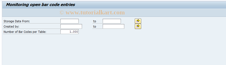 SAP TCode SBDS1 - Displaying Open Bar Codes